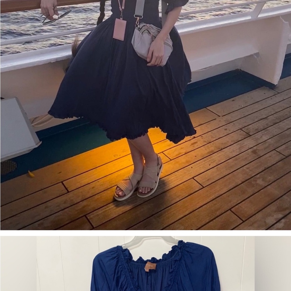 Elegant Navy Blue Midi Dress